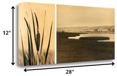 28" By the Water Sepia Tone Giclee Wrap Canvas Wall Art