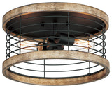 Maxim 12510 Homestead 2 Light 15"W Flush Mount Drum Ceiling - Driftwood / Black