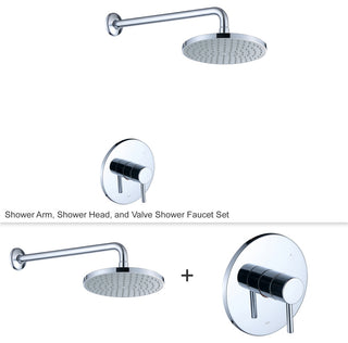 Luxier SS-B01-T Rainfall Shower Faucet Set, Chrome