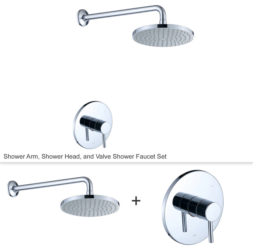 Luxier SS-B01-T Rainfall Shower Faucet Set, Chrome