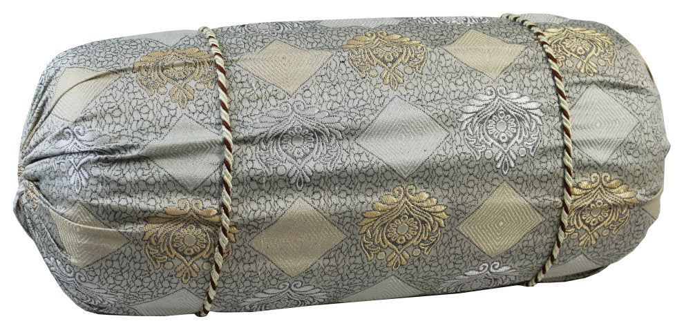 Natural Geo Gray/Ivory Gao Takiya Bolster Pillow, Set of 2