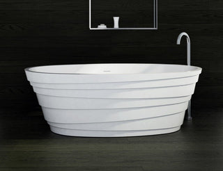 ADM Layered Freestanding Bathtub, White, 71", Matte White
