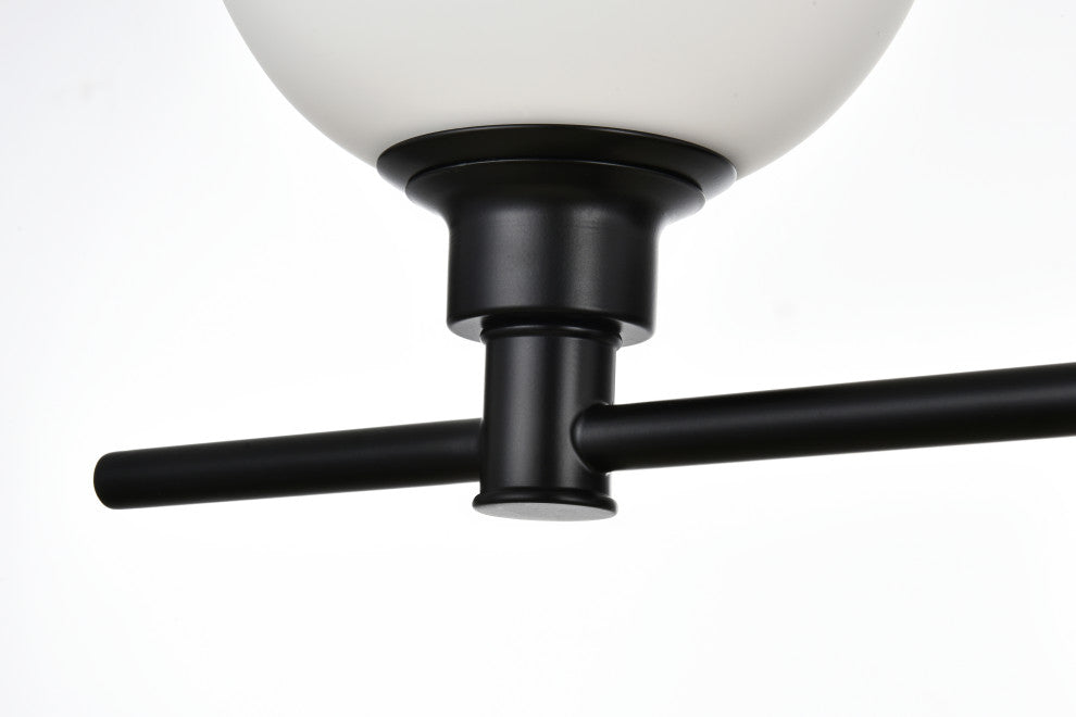 5 Light Black And Frosted White Bath Sconce