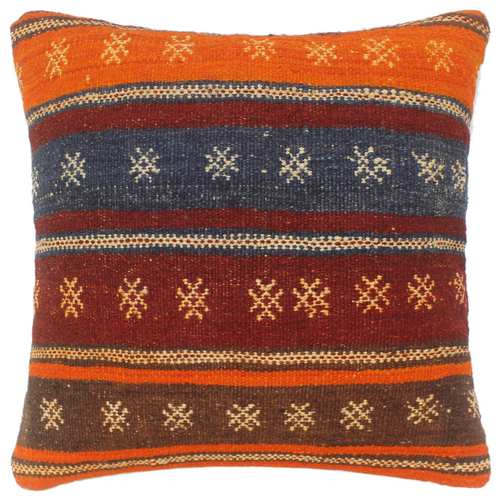 Vintage Antique Turkish Cherry Hand Woven Kilim Pillow