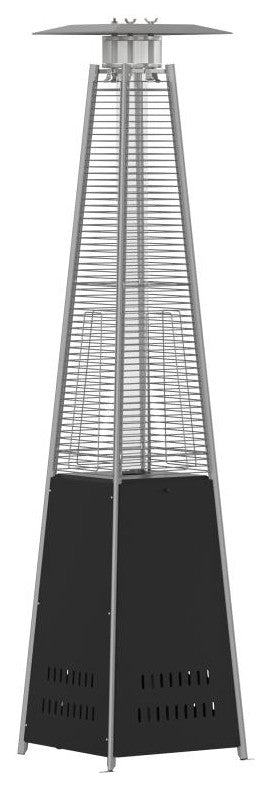 Sol Patio Outdoor Stainless Steel Pyramid 42,000 BTU Propane Heater With Wheels, Black