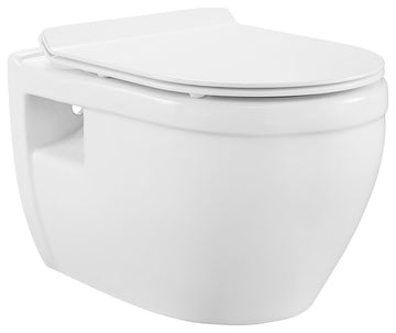 Ivy Wall Hung Elongated Toilet Bowl 0.8/1.28 GPF Dual Flush, Black Hardware