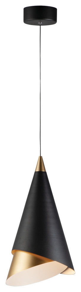 ET2 E21448 Mermaid 9"W LED Mini Pendant - Black / Metallic Gold