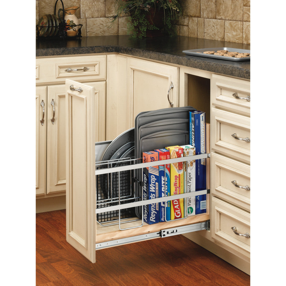 Wood Bakeware Pull Out Organizer With BB Soft Close, 8"