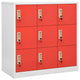 Vidaxl Locker Cabinet Light Gray And Red 35.4"x17.7"x36.4" Steel