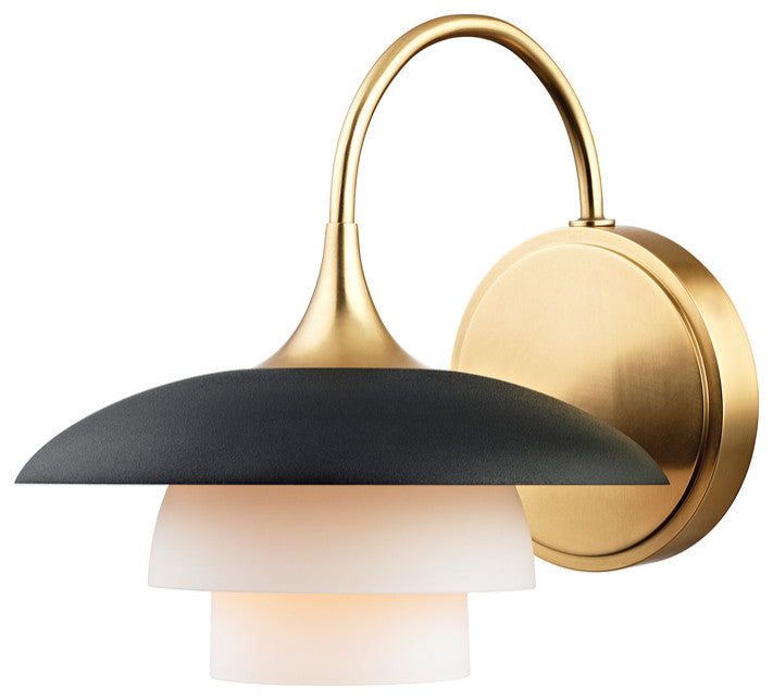 Barron 1-Light, Wall Sconce, Aged Brass