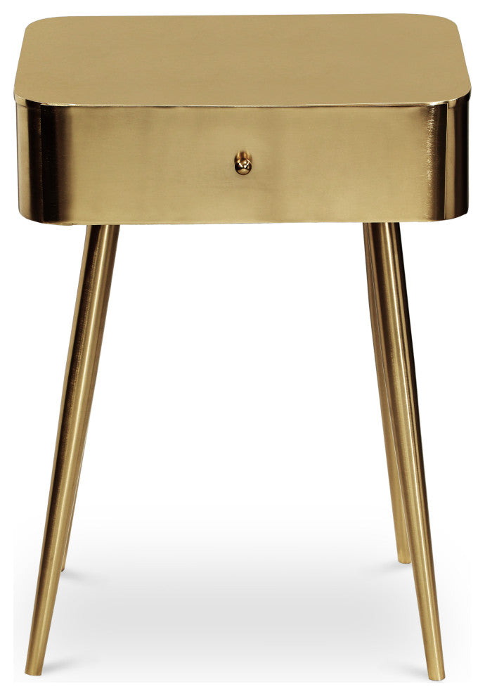 Rylan Iron Night Stand, Gold, Solid