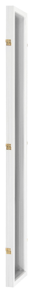 7' Tall Clear Screen, White, 3 Panel