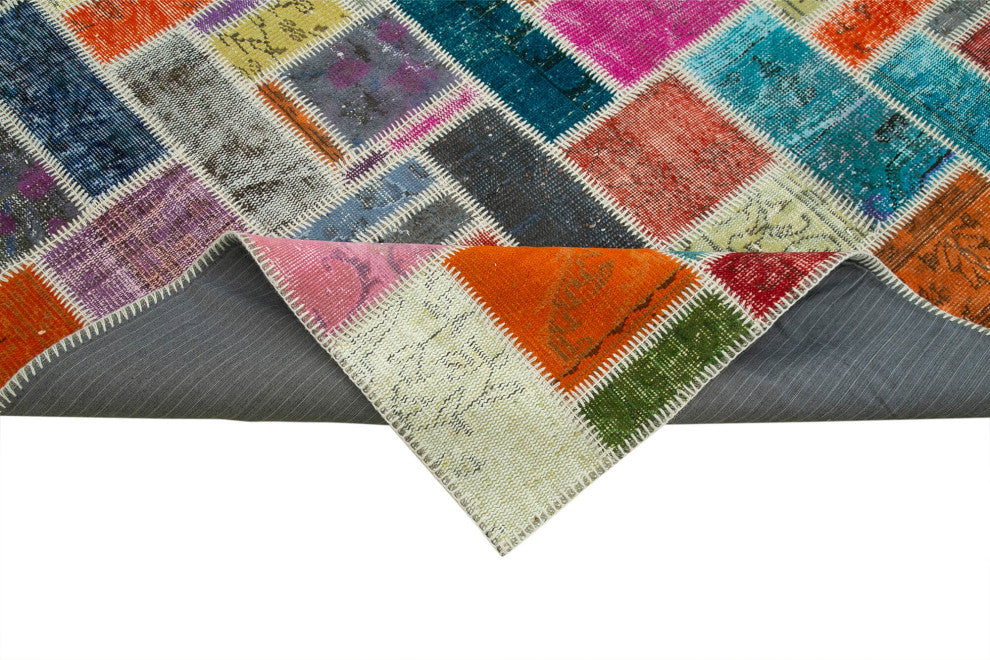 Rug N Carpet - Hand-Knotted Anatolian 6' 9" x 9' 8" Wool Patchwork Area Rug
