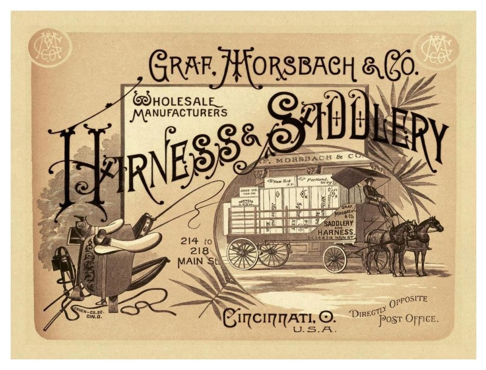 "Graf, Morsbach and Co. Harness and Saddlery Catalog Cover" Paper Art, 50"x38"