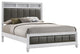 Coaster Barzini Wood California King Upholstered Panel Bed in White and Gray