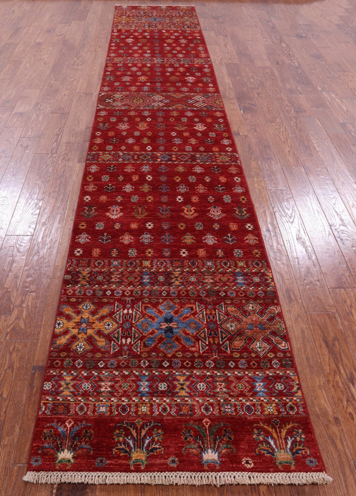 Runner Super Kazak Khorjin Hand Knotted Rug 2' 11" X 15' 8" Q7807