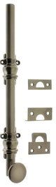 Genuine Solid Brass 8" Ornamental Bolt, Antique Nickel