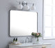 Ellis Soft Corner Metal Rectangular Mirror, Silver, 30"x40"
