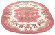 Oval Area Rug 6' x 4' Pink Wool Floral Design for Living Room Renovators Supply