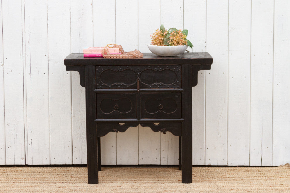Antique Painted Black Money Dresser