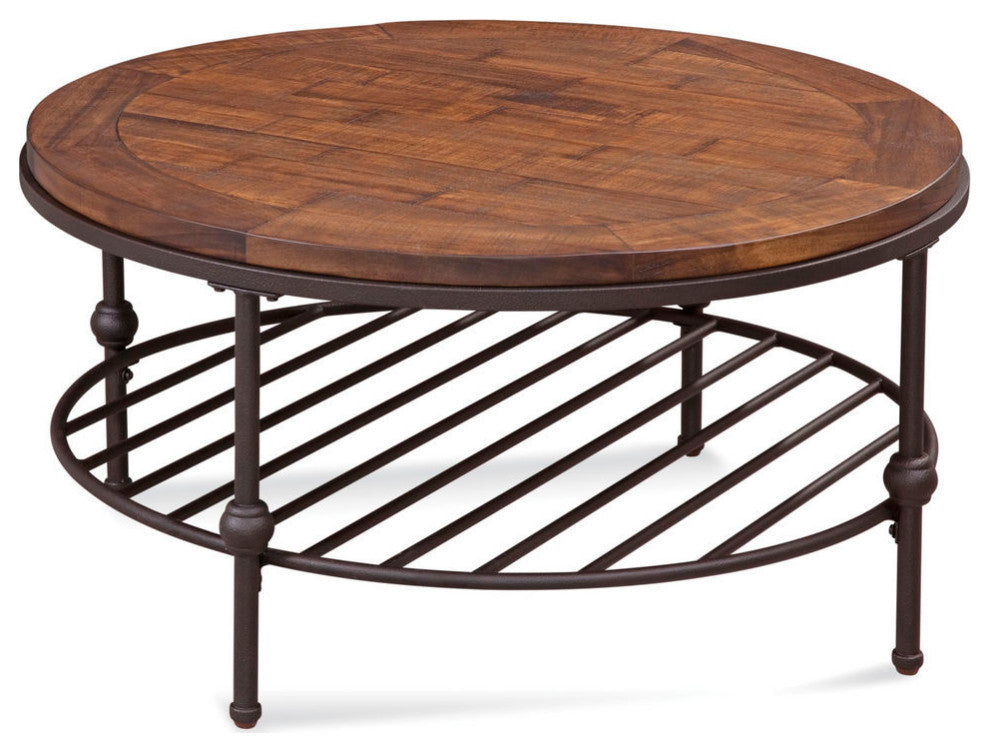 Emery Round Cocktail Table - Distressed Rust