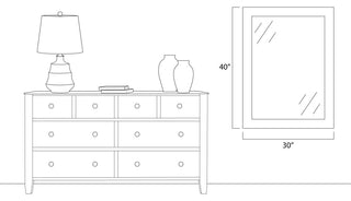 Porter Framed Wall Mirror, Silver, 30"x40"