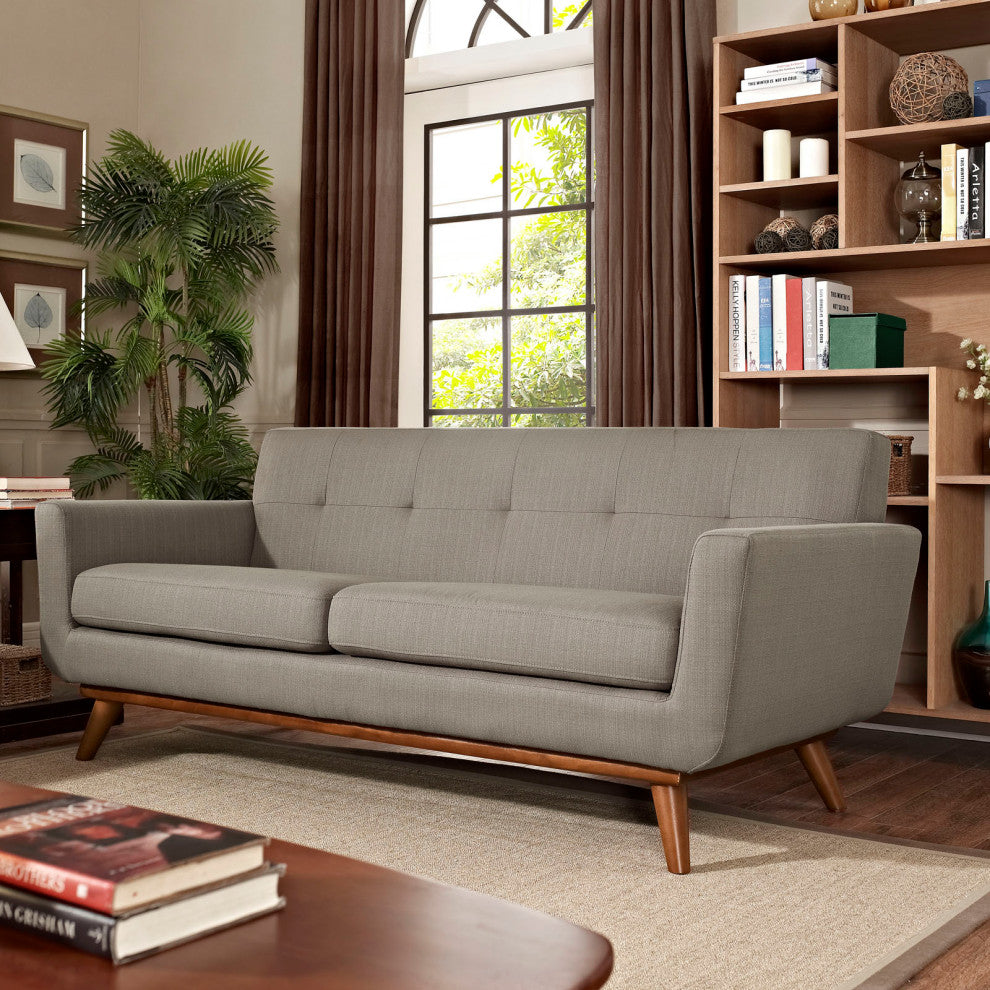 Modway Engage Upholstered Loveseat, Granite
