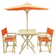 Set of Bamboo Square Table, 2 Director Chair, 1 Umbrealla, Pottery