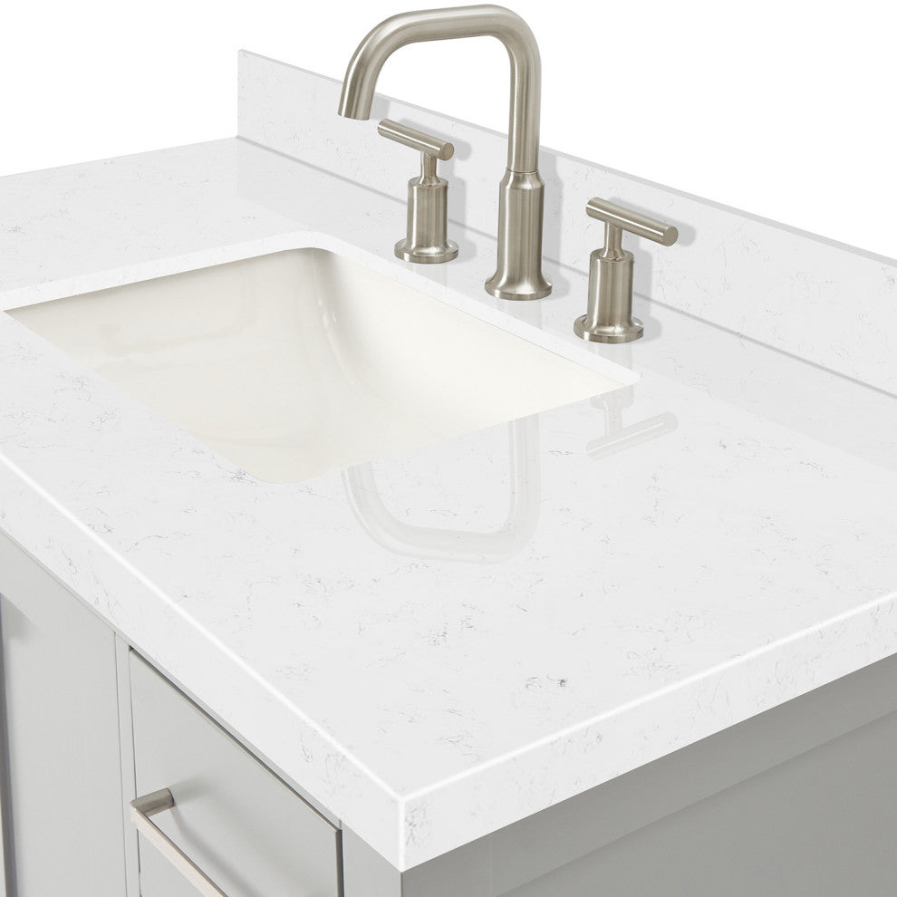 Ariel Cambridge 42" Single Rectangle Sink Vanity, Carrara Quartz