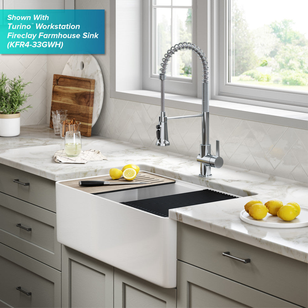 Britt Commercial Style 3-Function Pull-Down 1-Handle 1-Hole Kitchen Faucet, Chrome (Filter Kff-1691ch)