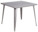 35.5'' Square Silver Metal Indoor-Outdoor Table