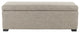 Large Storage Ottoman, Birch Wood Frame & Ample Inner Space, Stone Fabric