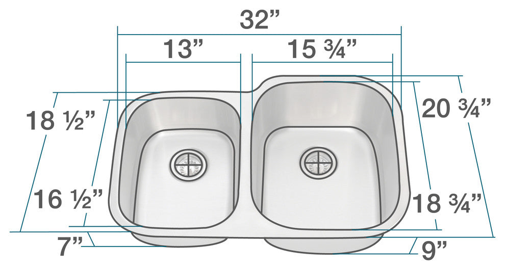 PR305-18 Reverse Offset Stainless Steel Sink