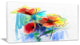Watercolor Multi color Flower Illustration, Floral Canvas Art Print, 32"x16"