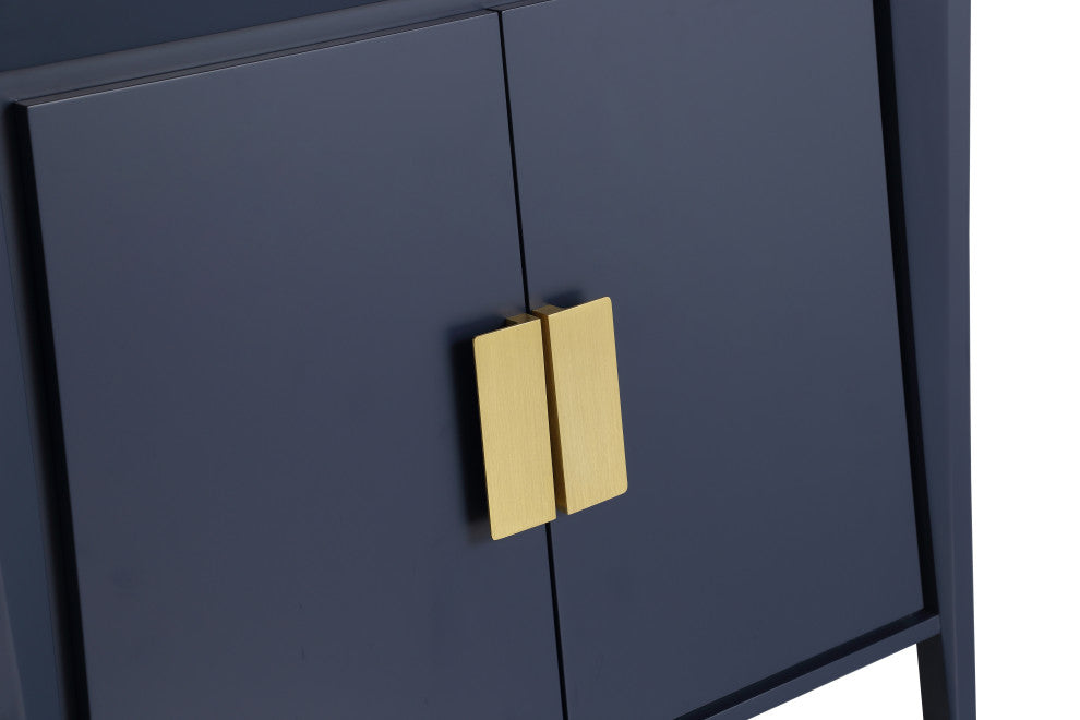 36" Larvotto Navy Blue Modern Bath Vanity, No Matching Mirror