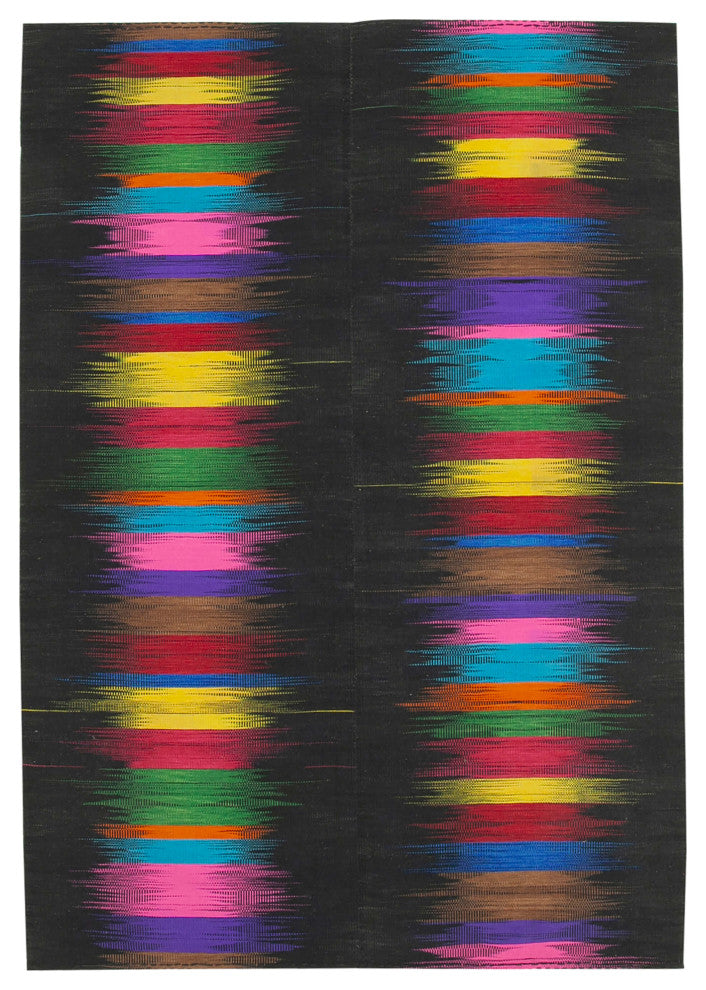 Rug N Carpet - Handmade Oriental 6' 8'' x 9' 7'' Modern Design Wool Kilim Rug