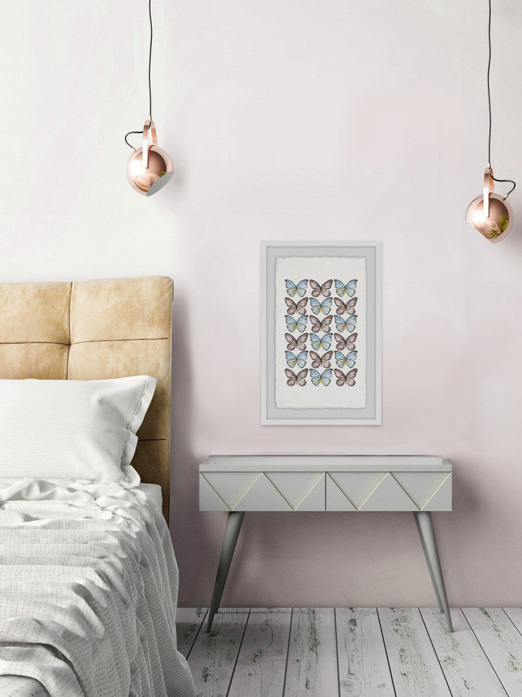 "Butterflies in Rows" Framed Painting Print, 30"x45"