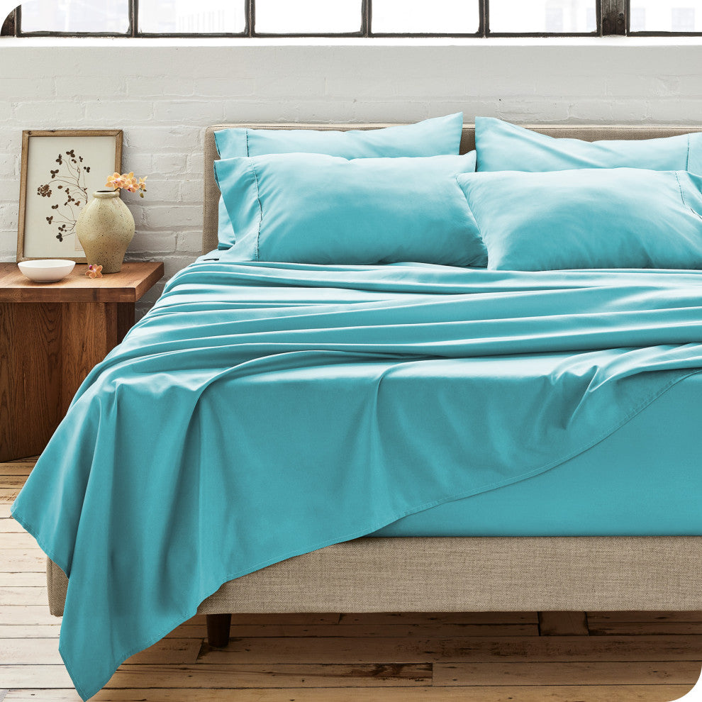 Bare Home Microfiber Pillowcases - Multi-Pack, Aqua, King, Set of 4