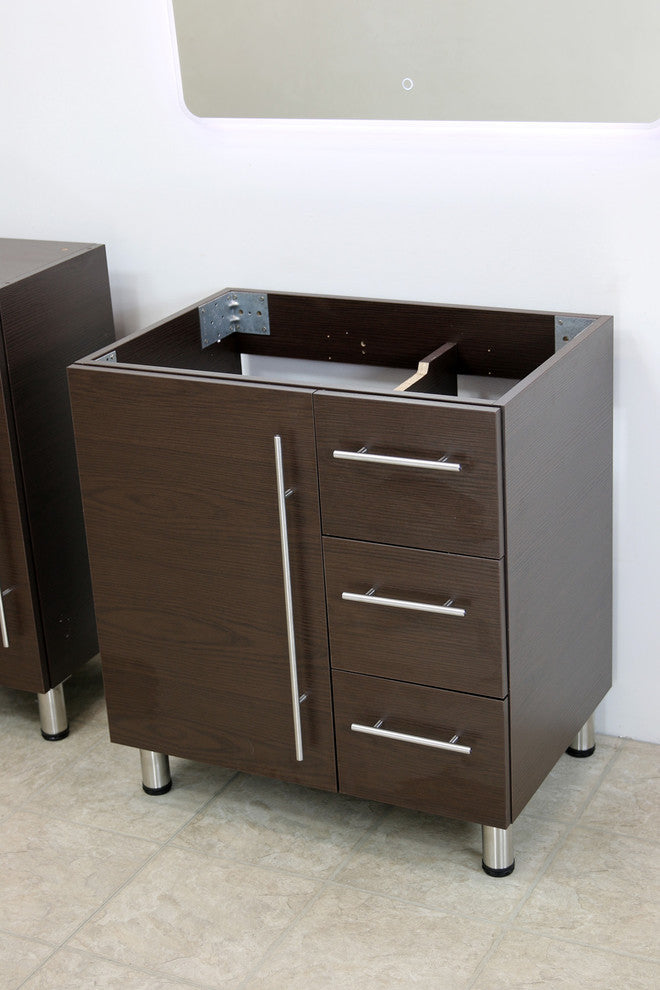 Windbay 30" Free Standing Vanity, Brown, White Stone Countertop