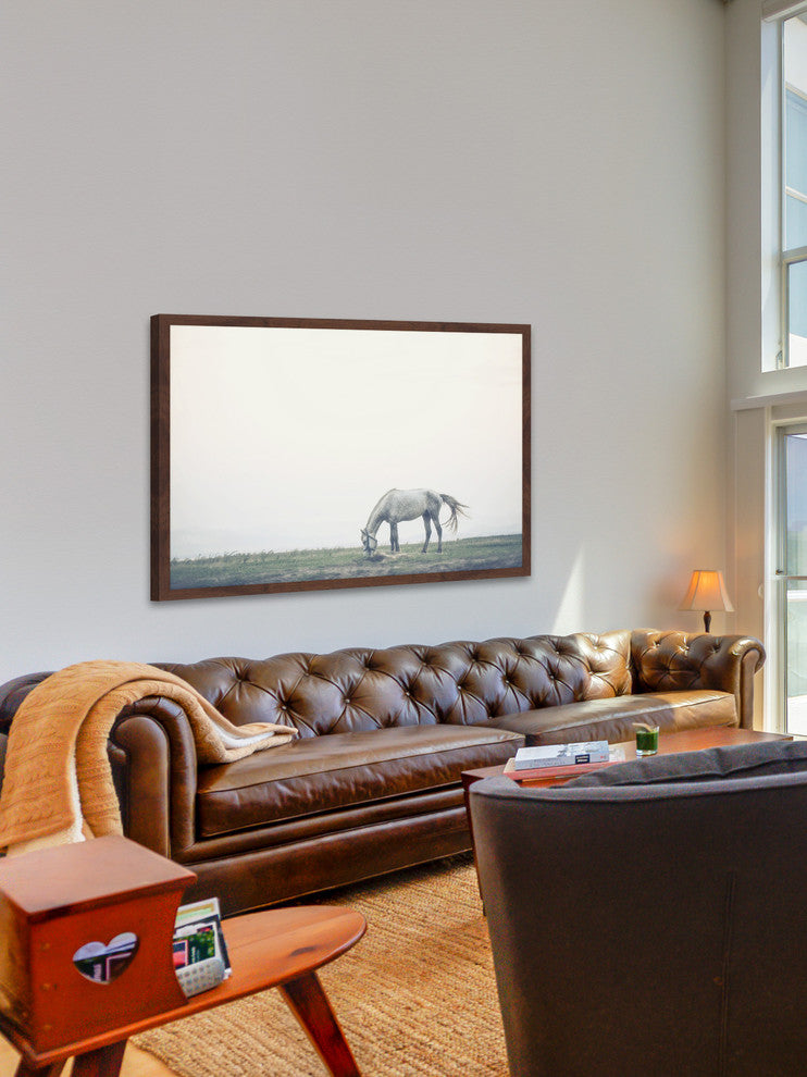 Marmont Hill, "Lone Horse Grazing" Framed Painting Print, 36x24