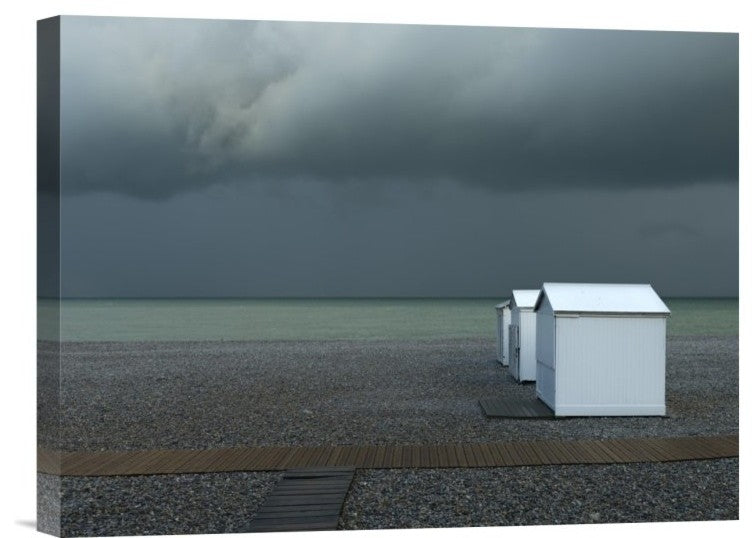 "Beachhouses" Stretched Canvas Giclee by Elisabeth Wehrmann, 16"x12"