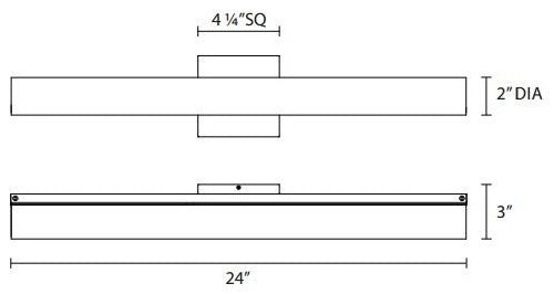 Tubo Slim LED Contemporary 24" LED Bath Bar, Nickel