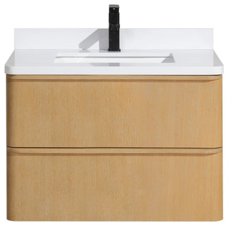 Lucas Bathroom Vanity, Washed Oak, 30", Single Sink, Floating