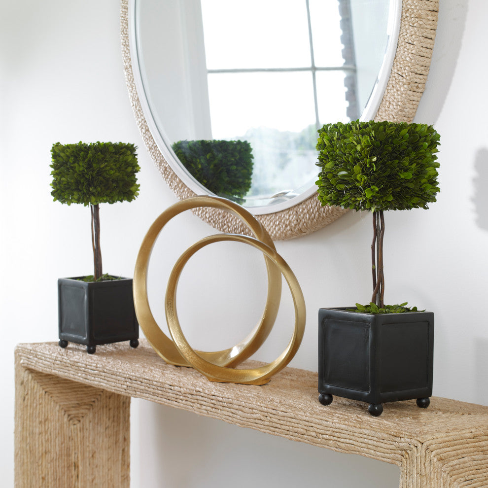 Uttermost Preserved Boxwood Square Topiaries, 2-Piece Set