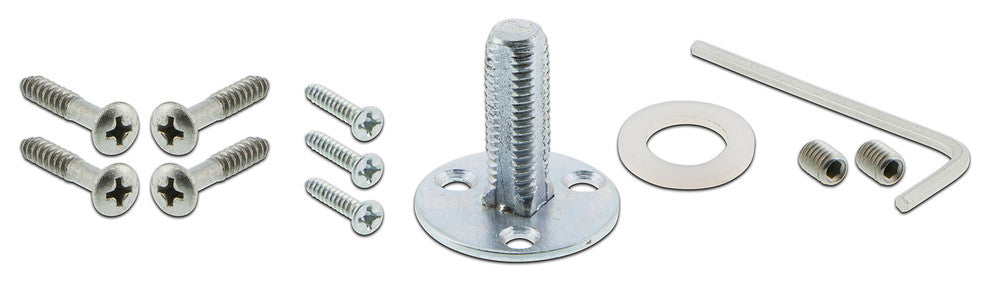 Single Mission Plate With White Porcelain Knob, Satin Nickel