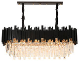 35" Gio Crystal Dining Room Chandelier, Black