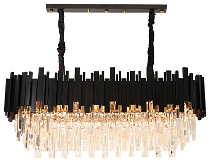 35" Gio Crystal Dining Room Chandelier, Black