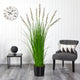 6' Grass Artificial Plant, Black Tin Planter