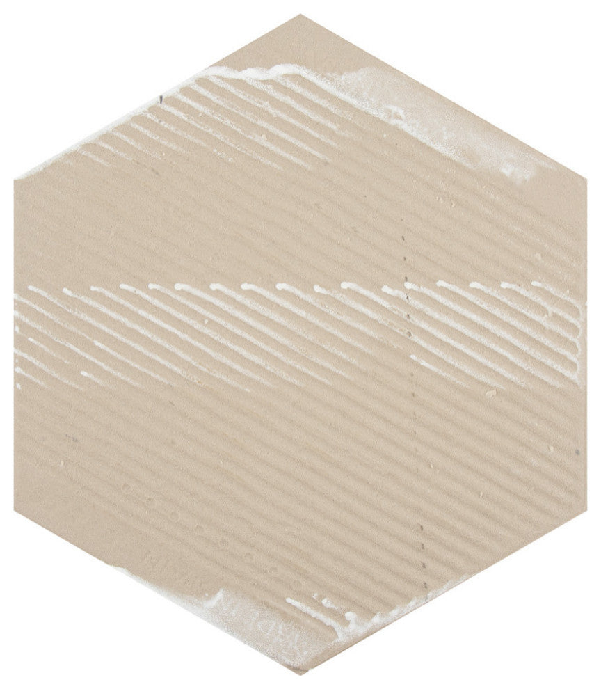 Hextile Ceramic Floor and Wall Tile, Glossy Blanco, 25