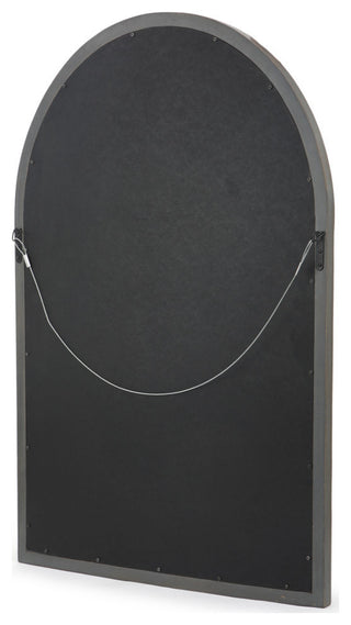 Sebastiane Traditional Arched Windowpane Mirror, Gray Wash